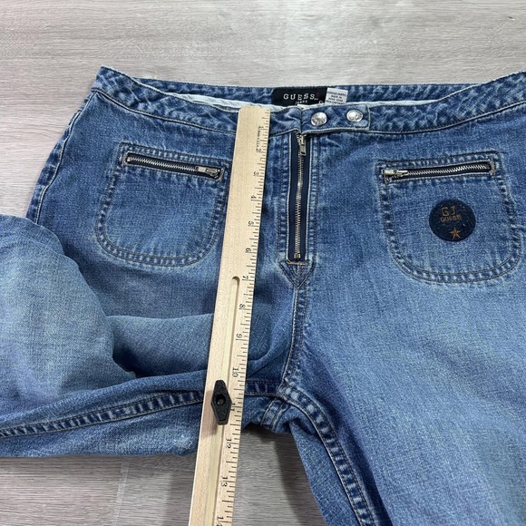 VINTAGE Guess Jeans Womens 32 Blue USA American Tradition Zip Pocket 90s - Picture 10 of 14